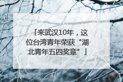 来武汉10年，这位台湾青年荣获“湖北青年五四奖章”