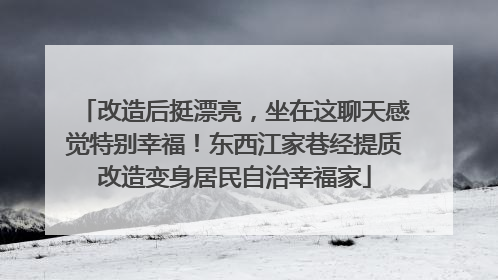 改造后挺漂亮，坐在这聊天感觉特别幸福！东西江家巷经提质改造变身居民自治幸福家