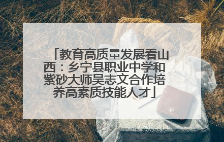 教育高质量发展看山西：乡宁县职业中学和紫砂大师吴志文合作培养高素质技能人才