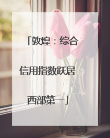 敦煌：综合信用指数跃居西部第一