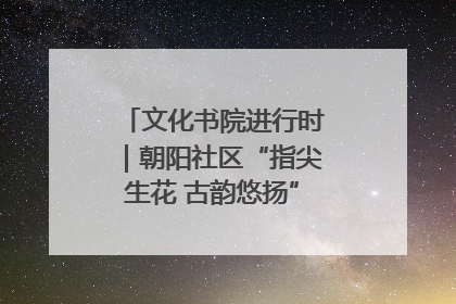 文化书院进行时｜朝阳社区“指尖生花 古韵悠扬”公益课堂开课了