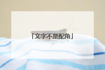 文字不是配角