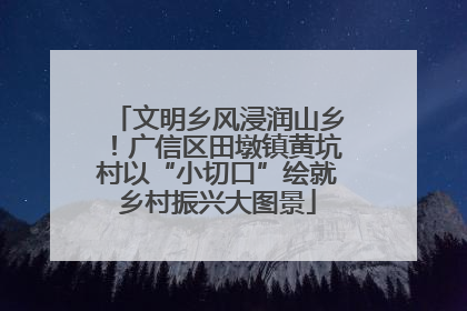 文明乡风浸润山乡！广信区田墩镇黄坑村以“小切口”绘就乡村振兴大图景