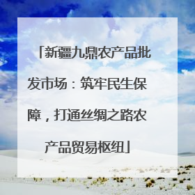 新疆九鼎农产品批发市场：筑牢民生保障，打通丝绸之路农产品贸易枢纽