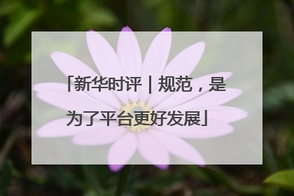 新华时评｜规范，是为了平台更好发展