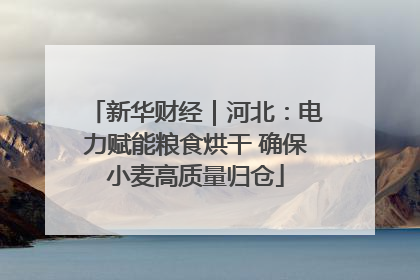 新华财经｜河北：电力赋能粮食烘干 确保小麦高质量归仓