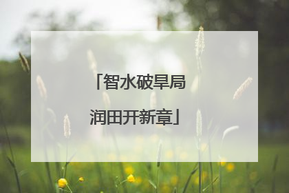 智水破旱局 润田开新章