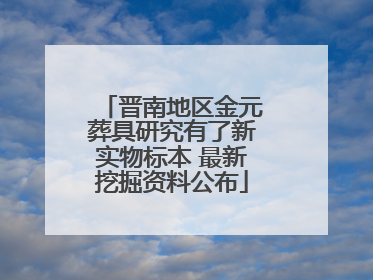 晋南地区金元葬具研究有了新实物标本 最新挖掘资料公布