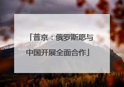 普京：俄罗斯愿与中国开展全面合作