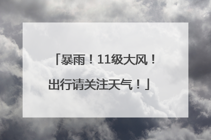 暴雨！11级大风！出行请关注天气！