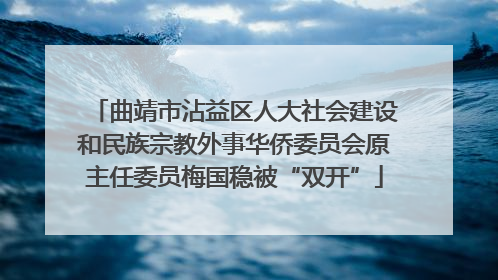 曲靖市沾益区人大社会建设和民族宗教外事华侨委员会原主任委员梅国稳被“双开”