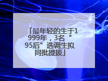 最年轻的生于1999年，3名“95后”选调生拟同批提拔