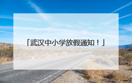 武汉中小学放假通知！