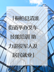 桐柏县清淮街道举办叉车技能培训 助力退役军人及居民就业