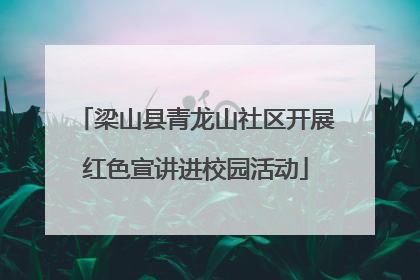 梁山县青龙山社区开展红色宣讲进校园活动