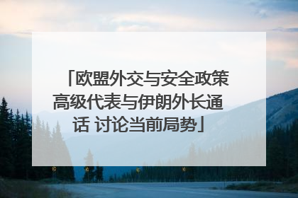 欧盟外交与安全政策高级代表与伊朗外长通话 讨论当前局势