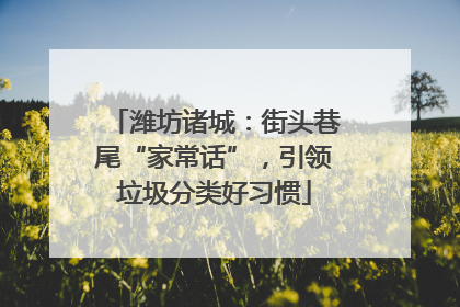 潍坊诸城：街头巷尾“家常话”，引领垃圾分类好习惯