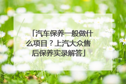 汽车保养一般做什么项目？上汽大众售后保养实录解答