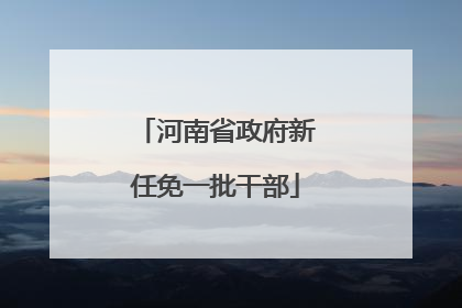 河南省政府新任免一批干部