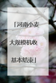 河南小麦大规模机收基本结束