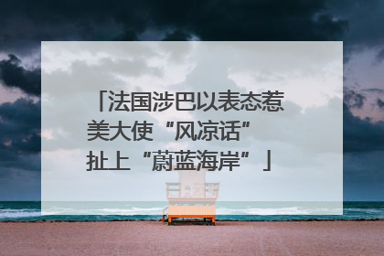 法国涉巴以表态惹美大使“风凉话” 扯上“蔚蓝海岸”