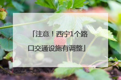 注意！西宁1个路口交通设施有调整