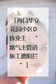 海口华立花园小区D栋业主：“燃气主管道施工遭阻拦”