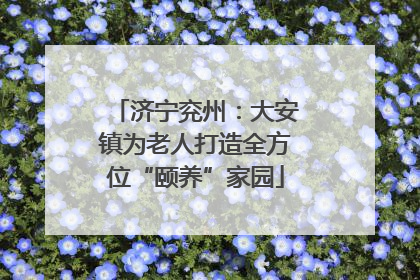 济宁兖州：大安镇为老人打造全方位“颐养”家园
