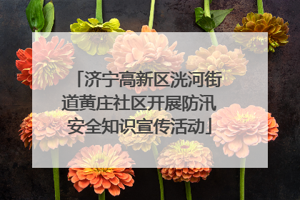 济宁高新区洸河街道黄庄社区开展防汛安全知识宣传活动