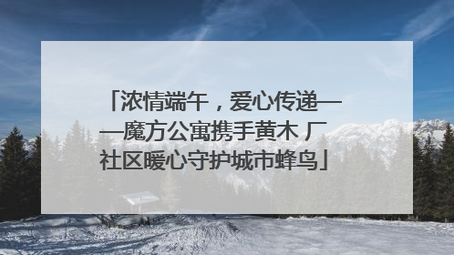 浓情端午，爱心传递——魔方公寓携手黄木 厂社区暖心守护城市蜂鸟