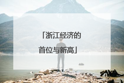 浙江经济的首位与新高