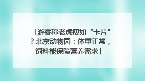 游客称老虎瘦如“卡片”？北京动物园：体重正常，饲料能保障营养需求