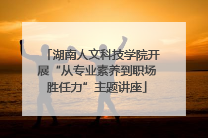 湖南人文科技学院开展“从专业素养到职场胜任力”主题讲座
