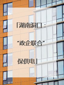 湖南洞口：“政企联合”保供电