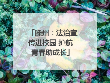 滕州：法治宣传进校园 护航青春助成长