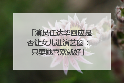 演员任达华回应是否让女儿进演艺圈：只要她喜欢就好