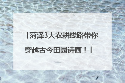 菏泽3大农耕线路带你穿越古今田园诗画！