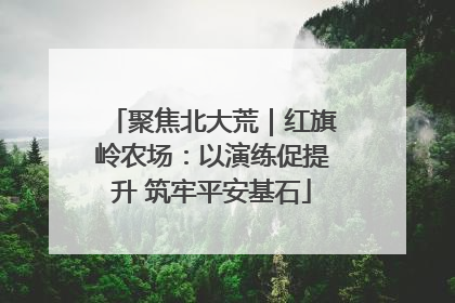 聚焦北大荒｜红旗岭农场：以演练促提升 筑牢平安基石