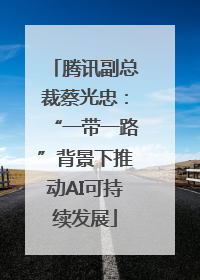 腾讯副总裁蔡光忠：“一带一路”背景下推动AI可持续发展