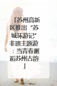 苏州高新区推出“苏城环游记”非遗主题游：当青春邂逅苏州古韵