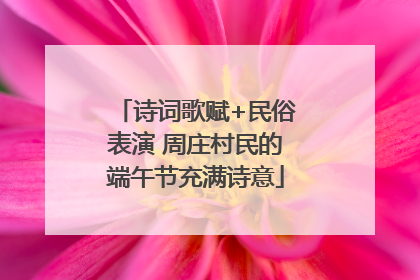 诗词歌赋+民俗表演 周庄村民的端午节充满诗意