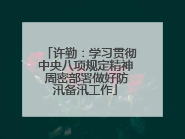 许勤：学习贯彻中央八项规定精神 周密部署做好防汛备汛工作