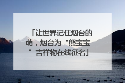 让世界记住烟台的萌，烟台为“熊宝宝”吉祥物在线征名