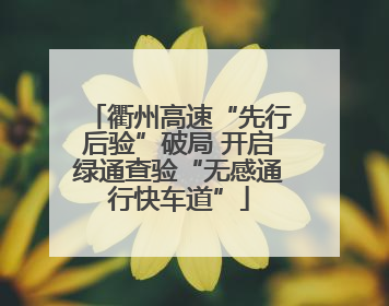 衢州高速“先行后验”破局 开启绿通查验“无感通行快车道”