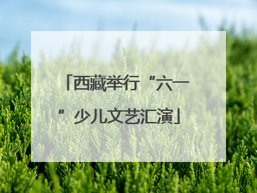 西藏举行“六一”少儿文艺汇演