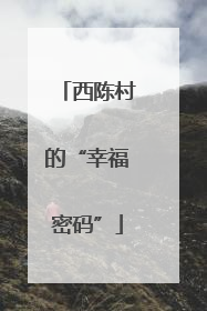 西陈村的“幸福密码”