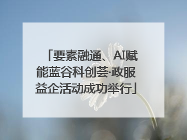 要素融通、AI赋能蓝谷科创荟·政服益企活动成功举行