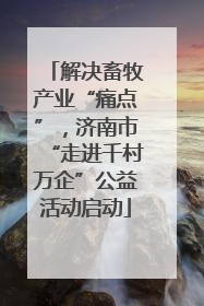 解决畜牧产业“痛点”，济南市“走进千村万企”公益活动启动