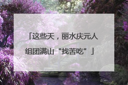 这些天，丽水庆元人组团满山“找苦吃”
