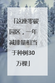 这座零碳园区，一年减排量相当于种树30万棵